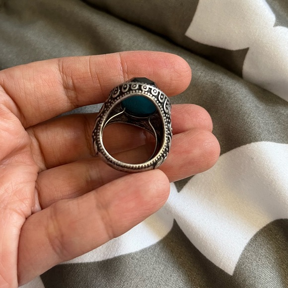 BLUE Faceted Mood Gem Statement Ring Oversized Costume Jewelry Magic Adjustable - Picture 7 of 9